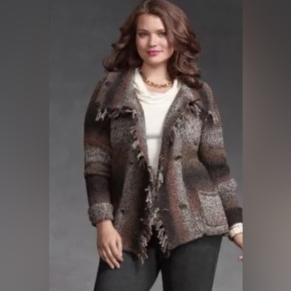 CAbi Ombre colorful  Knit Sweater Jacket - XL - Picture 5 of 9